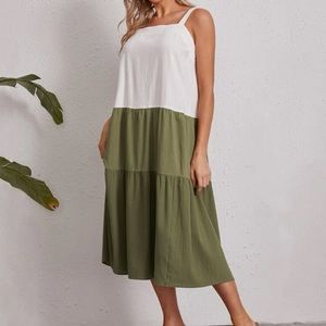 Ruffle Hem Color block Dress